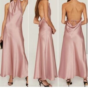 Vince halter cowl neck satin dress